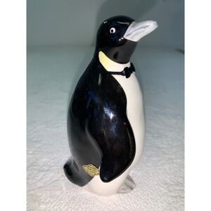 Vintage Otagiri Japan Ceramic Penguin Coin Bank Hand Crafted Figurine 6 Inch